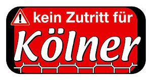 Türschilder - Kein Zutritt für Kölner - 308146 - 14,6cm x 7,5cm