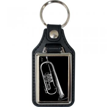 Leder-Schlüsselanhänger mit Motiv – Flügelhorn trad. – 06273 aus der Serie  ROCK YOU© MUSIC