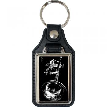 Leder-Schlüsselanhänger mit Motiv –  Space Trumpet – 06275/5 aus der Serie  ROCK YOU© MUSIC