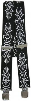 Hosenträger mit Print - Tribal Tattoo - 06789 schwarz