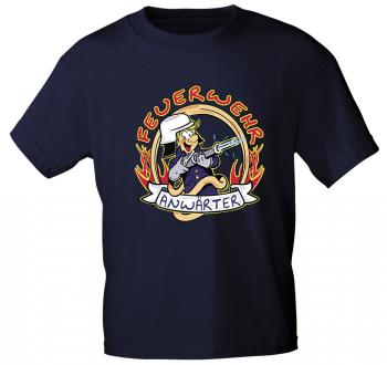 Kinder T-Shirt mit Print - Feuerwehr Anwärter - 06909 dunkelblau Gr. 92/98