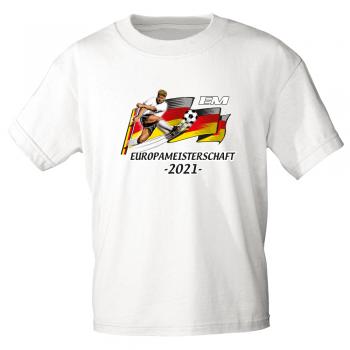 Kinder T-Shirt Euro 2020 Europameisterschaft 2021 EM - 06922 - Gr. weiß / 152/164