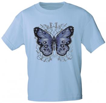 Kinder T-Shirt Schmetterling Butterfly - 06992 hellblau / 122/128