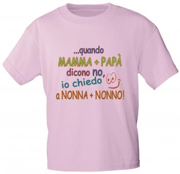 Kinder T-Shirt ...wenn Mama + Papa nein sagen, frage ich Oma + Opa - 08108 rosa Gr. 110/116