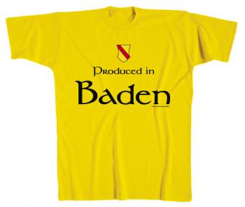 Kinder-T-Shirt mit Print - Produced in Baden - 08162 gelb - Gr. 98-164
