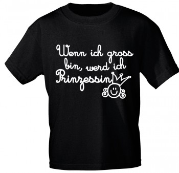 Kinder T-Shirt mit Print - Wenn ich groß bin.... - 08189 - schwarz - Gr. 98/104