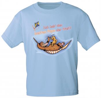 Kinder T-Shirt mit Print - Ich hab den besten Papa der Welt - 08225 - hellblau - Gr. 86-164