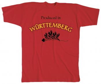 Kinder - T-Shirt mit Druck - Württemberg - 08274 - rot - Gr. 98/104