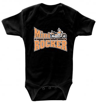 Babystrampler mit Print – Minirocker – 08359 schwarz - 6-12 Monate