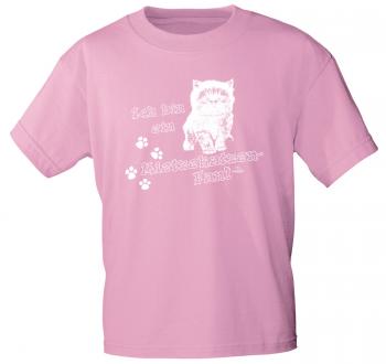Kinder T-Shirt - Ich bin ein Mietzekatzen-Fan - 08611 rosa - Gr. 122/128