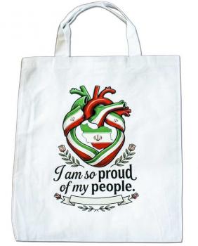 Baumwolltasche mit Print - IRAN I am so proud of my people - 088899 weiß