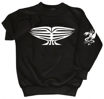 Sweatshirt mit Print - Tattoo Drache - 09031 - versch. farben zur Wahl - Gr. S-XXL schwarz / XL