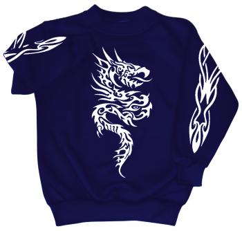 Sweatshirt mit Print - Tattoo - 09067 - versch. farben zur Wahl - blau / XL