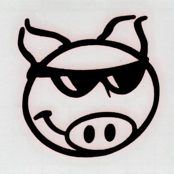 Dekoraufkleber Applikationsaufkleber Pork- Schwein in 4 Farben  AP0921 schwarz