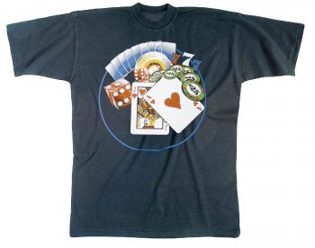 T-Shirt unisex mit Print - Poker - 09277 dunkelblau - Gr. L