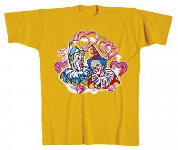 T-Shirt unisex mit Print - Clown - 09479 gelb - Gr. S