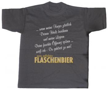 T-Shirt unisex mit Print - Flaschenbier... - 09512 dunkelgrau - Gr. S