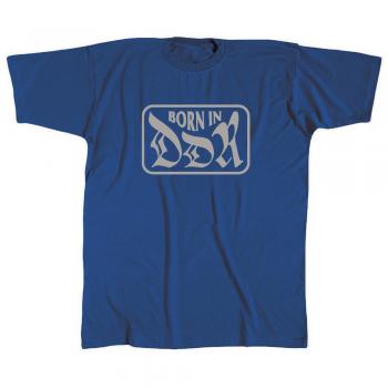 T-Shirt mit Print - Born in DDR - 09536 royalblau Gr. XL