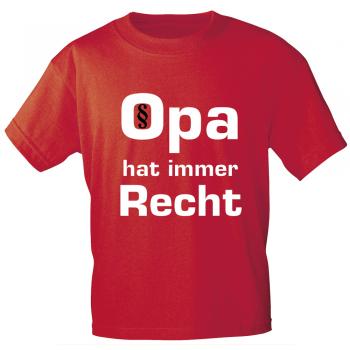T-Shirt mit Print - Opa hat immer Recht - 09734 - Gr. rot / 3XL