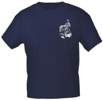 T-Shirt mit Print - Westernreiten - aus der ©Kollektion Bötzel - 09949 dunkelblau - Gr. L