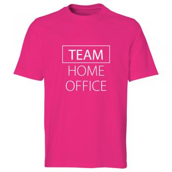 T-Shirt Unisex mit Print - TEAM HOME OFFICE - 09987 Gr. Pink / XL