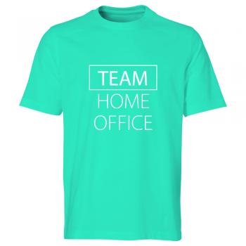 T-Shirt Unisex mit Print - TEAM HOME OFFICE - 09987 Gr. türkis / XL