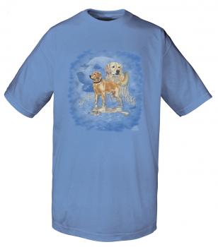 KINDER T-Shirt mit Print - Golden Retriever - 08135 hellblau - aus der ©Kollektion Bötzel - Gr. 122/128