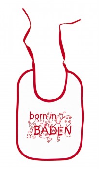 Baby - Lätzchen mit Druckmotiv - Born in Baden - 08438 -