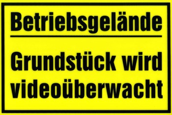 PST-Schild - BETRIEBSGELÄNDE VIDEOÜBERWACHT - 309098 - Gr. 30 x 20 cm