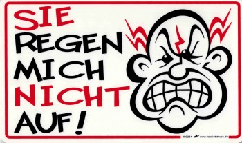 Funny Schild - SIE REGEN MICH NICHT AUF! - 309234 - 25cm x 15cm