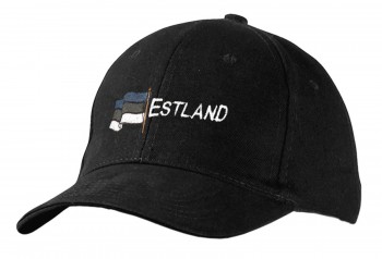Baseballcap mit Einstickung - Fahne Flagge Estland - 69607 schwarz