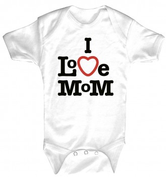 Babystrampler mit Print – I love Mom – 08398 weiß - 18-24 Monate
