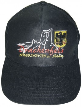 Baseballcap mit Einstickung - Drachenfels Königswinter - 68890 schwarz