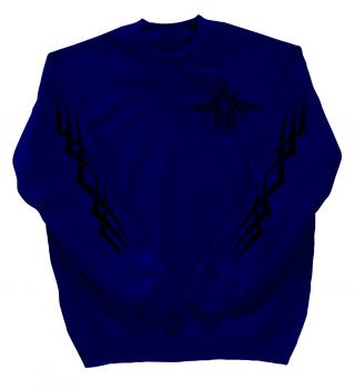 Sweatshirt mit Print - Tattoo - 10113 - versch. farben zur Wahl - blau / L