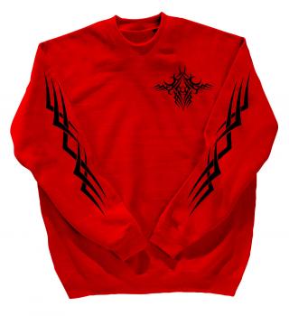 Sweatshirt mit Print - Tattoo - 10113 - versch. farben zur Wahl - rot / XL