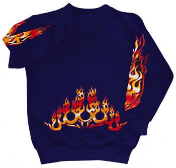 Sweatshirt mit Print - Feuer Flammen Fire- 10115 - versch. farben zur Wahl - blau / XL