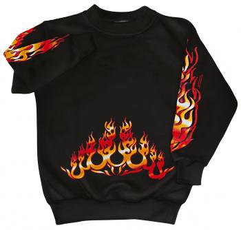 Sweatshirt mit Print - Feuer Flammen Fire- 10115 - versch. farben zur Wahl - schwarz / XL