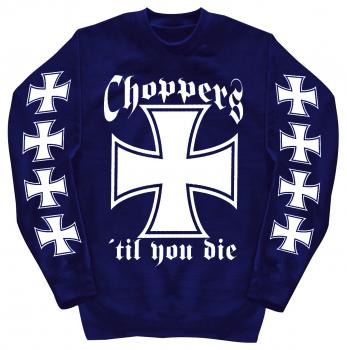 Sweatshirt mit Print - Choppers - 10116 - versch. farben zur Wahl - blau / XXL