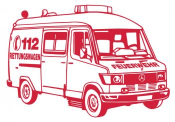 Aufkleber Applikation - Rettungswagen - AP1011 - versch. Farben und Größen