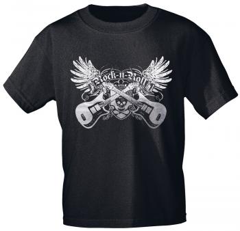 T-Shirt mit Print - Rock´n Roll Gitarre - 10248 schwarz Gr. L