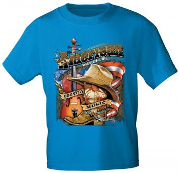 T-Shirt mit Print - American Way of Life Country Music - 10249 türkis Gr. S