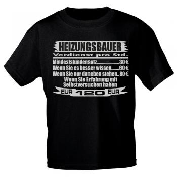 T-Shirt Sprücheshirt Handwerker - Heizungsbauer  - 10287 schwarz / S