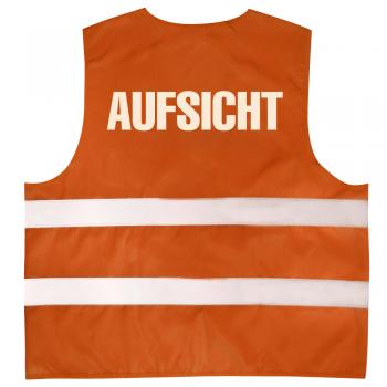 Warnweste mit Aufdruck - AUFSICHT - 10322 versch. Farben Orange / L/XL