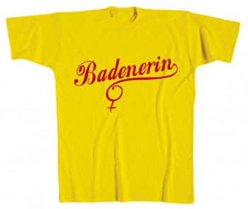 T-Shirt Print - Badenerin - 10447/1 gelb Gr. S