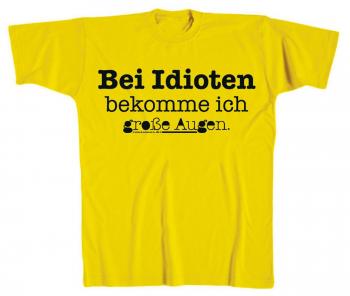 T-SHIRT unisex mit Print - Bei Idioten... - 10493 gelb - Gr. L