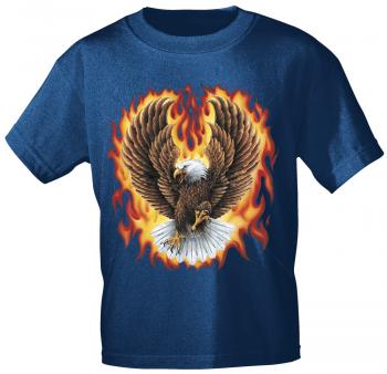 T-Shirt Print | Feuerwehr Adler in Flammen | Gr. S-XXL |10590 Navy / XXL