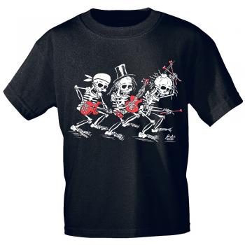 T-Shirt unisex mit Print - bones trio - von ROCK YOU MUSIC SHIRTS - 10963 schwarz - Gr. L