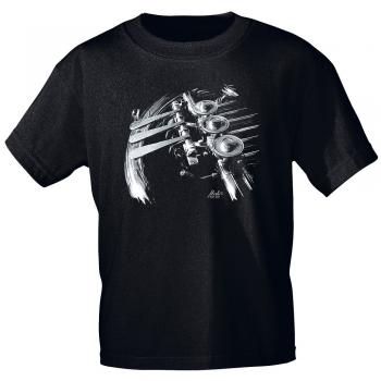 T-Shirt unisex mit Print -  French Horn Valves  - von ROCK YOU MUSIC SHIRTS - 10741 schwarz - Gr. XL