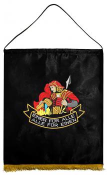 Wandbehang - Stoff - Fahne aus Satin - Feuerwehr - 07751 - ca 50 x 60 cm