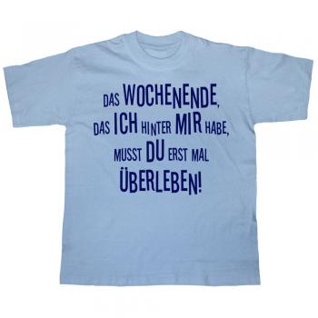 T-Shirt mit Print - Das Wochenende .... - 10798 hellblau - Gr. L